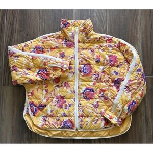 Free People FPM Pippa Puffer Jacket XS Yellow Floral FP Movement Packable